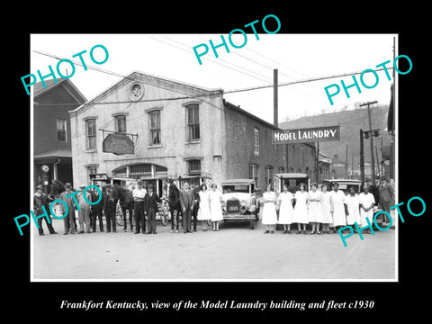 OLD LARGE HISTORIC PHOTO OF FRANKFORT KENTUCKY, THE MODEL LAUNDRY CO c1930