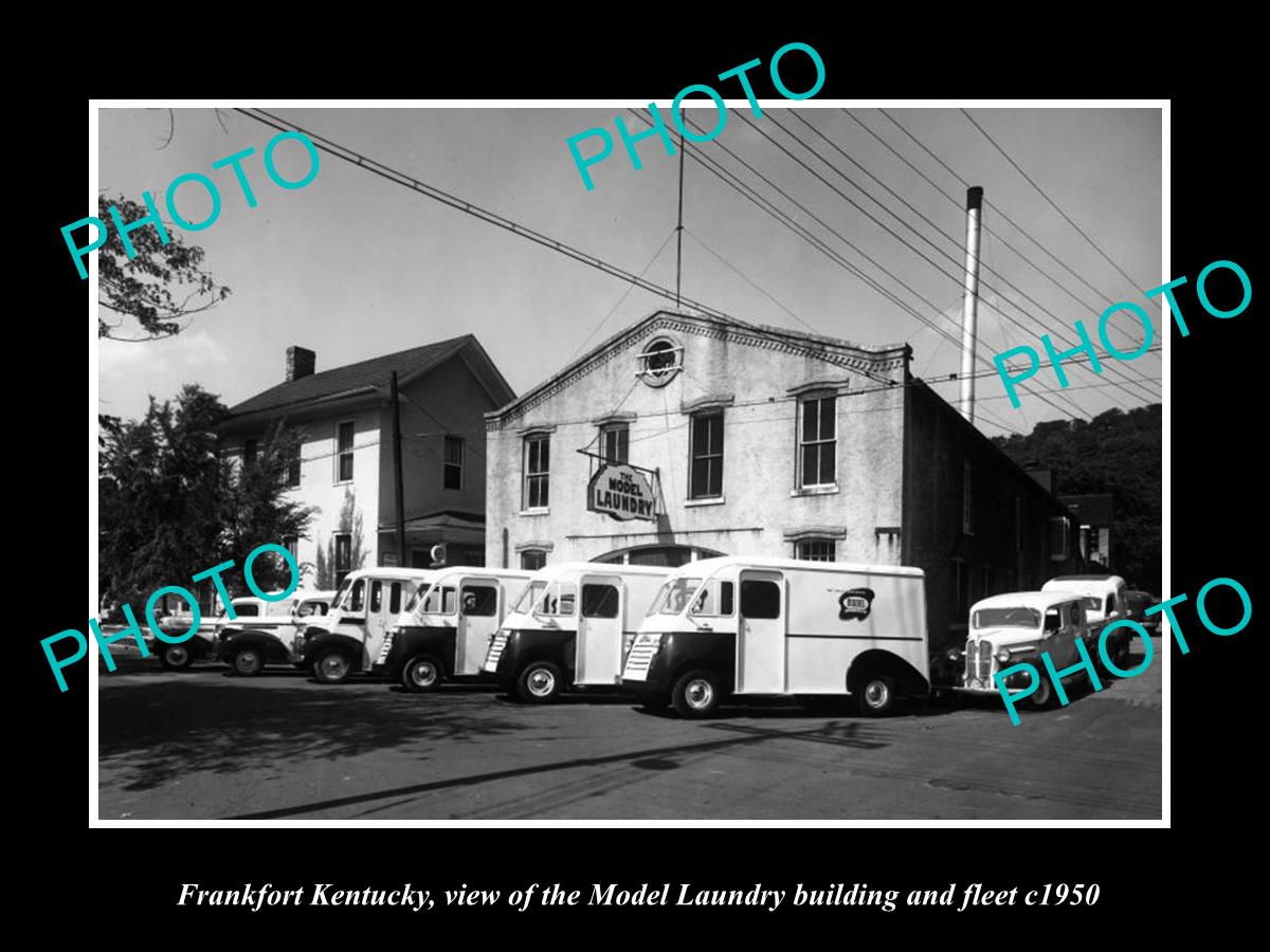 OLD LARGE HISTORIC PHOTO OF FRANKFORT KENTUCKY, THE MODEL LAUNDRY CO c1950