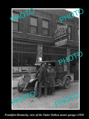 OLD LARGE HISTORIC PHOTO OF FRANKFORT KENTUCKY, THE DODGE BROS MOTOR GARAGE 1920