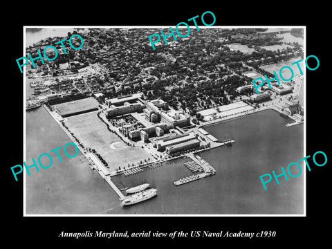 OLD LARGE HISTORIC PHOTO OF ANNAPOLIS MARYLAND, THE US NAVY ACADEMY c1930