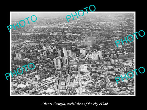 OLD LARGE HISTORIC PHOTO OF ATLANTA GEORGIA, AERIAL VIEW OF THE CITY 1940