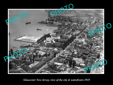 OLD LARGE HISTORIC PHOTO OF GLOUCESTER NEW JERSEY, AERIAL VIEW OF CITY c1925