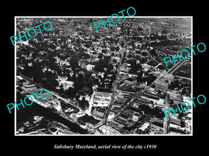 OLD LARGE HISTORIC PHOTO OF SALISBURY MARYLAND, AERIAL VIEW OF CITY c1930 1