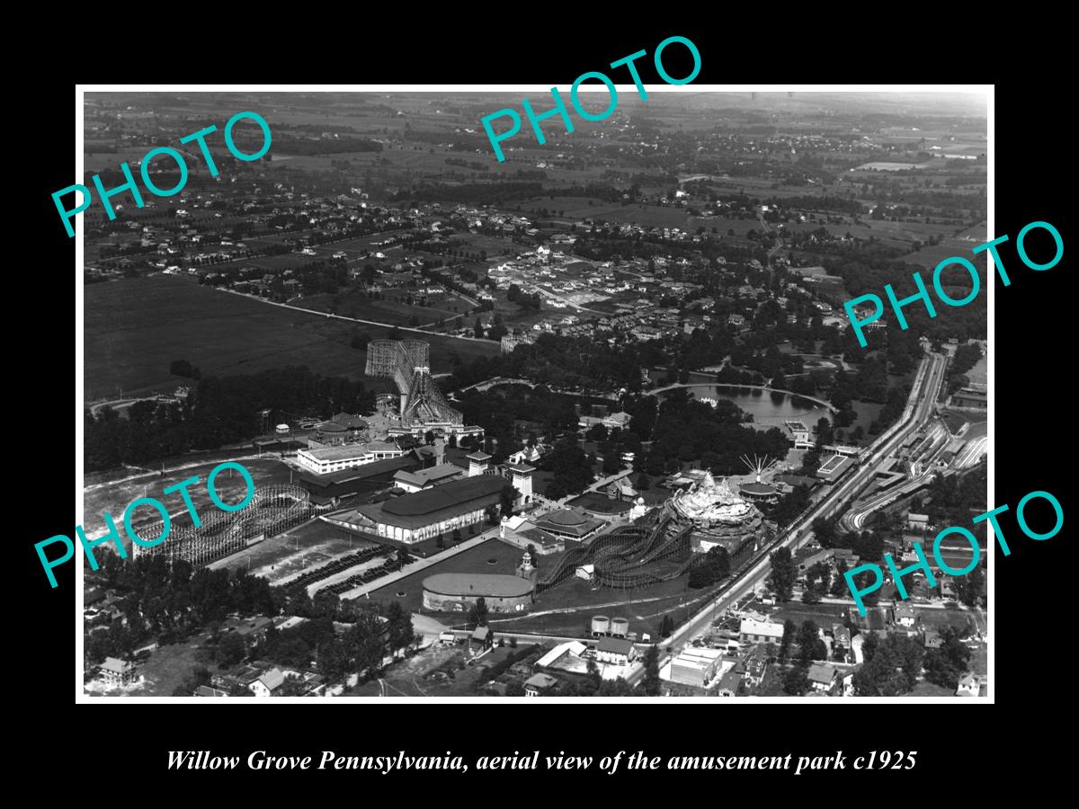 OLD LARGE HISTORIC PHOTO OF WILLOW GROVE PENNSYLVANIA AMUSEMENT PARK c1925 1