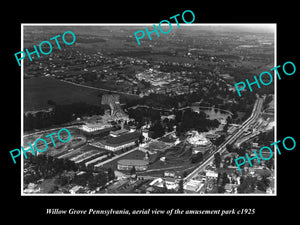 OLD LARGE HISTORIC PHOTO OF WILLOW GROVE PENNSYLVANIA AMUSEMENT PARK c1925 1