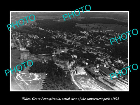 OLD LARGE HISTORIC PHOTO OF WILLOW GROVE PENNSYLVANIA AMUSEMENT PARK c1925 2