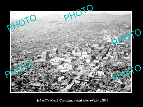 OLD LARGE HISTORIC PHOTO OF ASHEVILLE NORTH CAROLINA, AERIAL OF THE CITY c1930