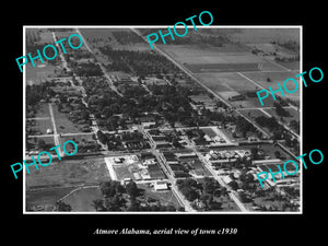 OLD LARGE HISTORIC PHOTO OF ALTMORE ALABAMA, AERIAL VIEW OF THE TOWN c1930