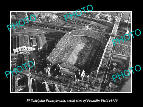 OLD HISTORIC PHOTO OF PHILADELPHIA PENNSYLVANIA, AERIAL OF FRANKLIN FIELD c1930