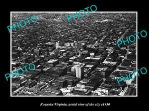 OLD LARGE HISTORIC PHOTO OF ROANOKE VIRGINIA, AERIAL VIEW OF THE CITY c1930 2