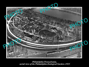 OLD LARGE HISTORIC PHOTO OF PHILADELPHIA PENNSYLVANIA, AERIAL VIEW OF ZOO c1935