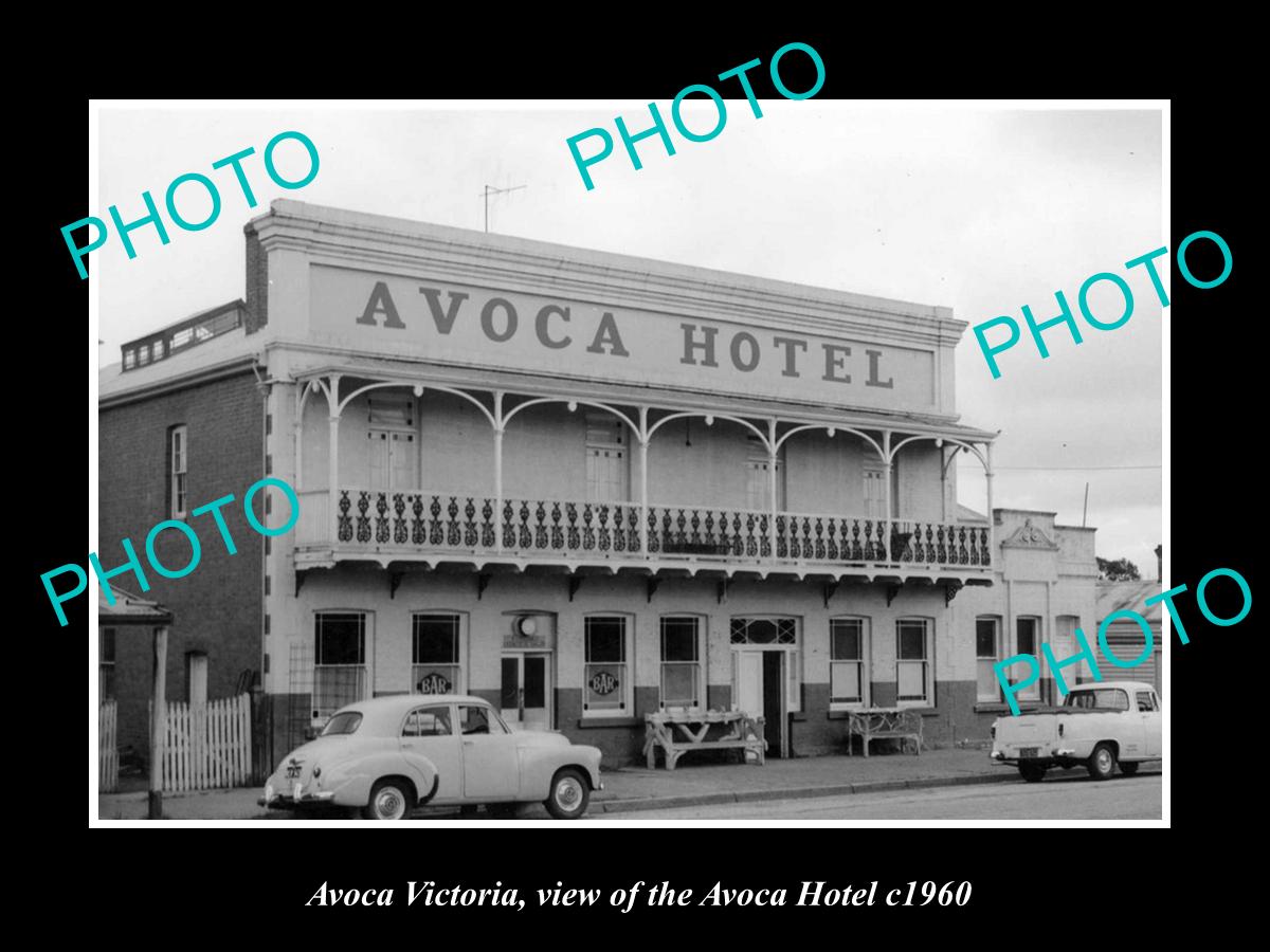 OLD LARGE HISTORIC PHOTO AVOCA VICTORIA, VIEW OF THE AVOCA HOTEL c1960