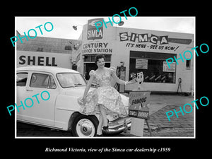 OLD LARGE HISTORIC PHOTO OF RICHMOND VICTORIA, THE SIMCA CAR DEALERSHIP 1959 2