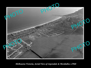 OLD LARGE HISTORIC PHOTO OF MELBOURNE VICTORIA, MORDIALLOC & ASPENDALE c1960