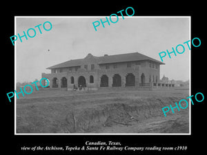 OLD LARGE HISTORIC PHOTO CANADIAN TEXAS, THE SANTA FE RAILROAD ROOM c1910