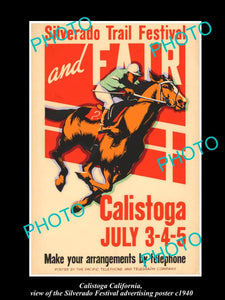 OLD LARGE HISTORIC PHOTO OF CALISTOGA CALIFORNIA, THE SILVERADO FESTIVAL c1940 2