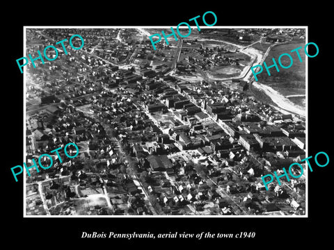 OLD LARGE HISTORIC PHOTO OF DUBOIS PENNSYLVANIA, AERIAL VIEW OF TOWN c1940 2