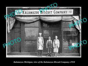 OLD LARGE HISTORIC PHOTO OF KALAMAZOO MICHIGAN, THE KALAMAZOO BISCUIT Co c1910