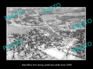 OLD LARGE HISTORIC PHOTO OF TOMS RIVER NEW JERSEY AERIAL VIEW OF THE CITY 1940 2