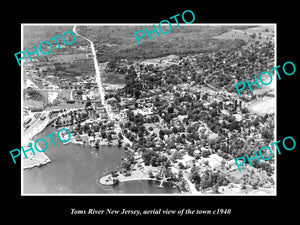 OLD LARGE HISTORIC PHOTO OF TOMS RIVER NEW JERSEY AERIAL VIEW OF THE CITY 1940 3