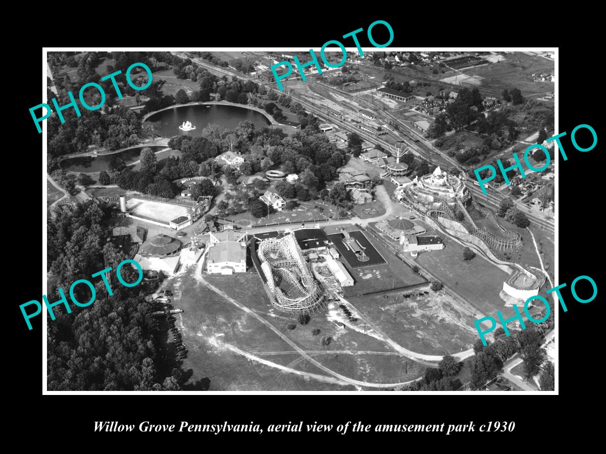 OLD LARGE HISTORIC PHOTO OF WILLOW GROVE PENNSYLVANIA THE AMUSEMENT PARK c1930 2