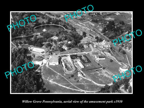 OLD LARGE HISTORIC PHOTO OF WILLOW GROVE PENNSYLVANIA THE AMUSEMENT PARK c1930 2