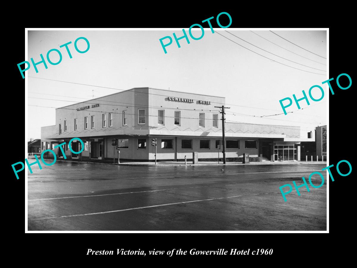 OLD LARGE HISTORIC PHOTO PRESTON VICTORIA, VIEW OF THE GOWERVILLE HOTEL c1960