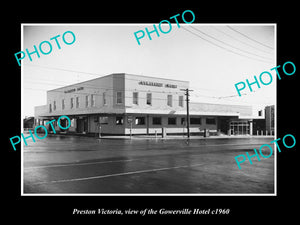 OLD LARGE HISTORIC PHOTO PRESTON VICTORIA, VIEW OF THE GOWERVILLE HOTEL c1960