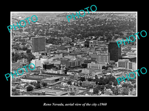 OLD LARGE HISTORIC PHOTO OF RENO NEVADA, AERIAL VIEW OF THE CITY c1960 2