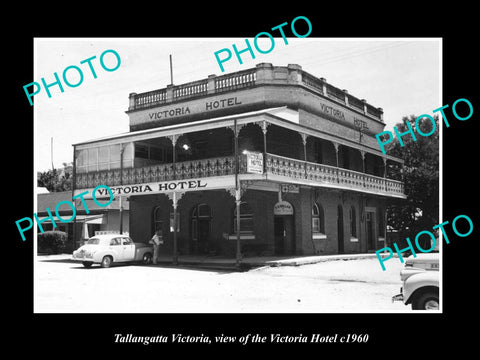 OLD LARGE HISTORIC PHOTO TALLANGATTA VICTORIA, VIEW OF THE VICTORIA HOTEL c1960