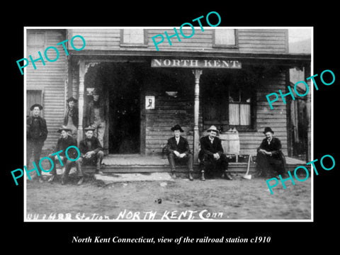 OLD LARGE HISTORIC PHOTO OF NORTH KENT CONNECTICUT, THE RAILROAD DEPOT c1910