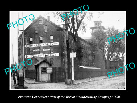 OLD LARGE HISTORIC PHOTO OF PLAINFIELD CONNECTICUT, THE BRISTOL MILL Co c1900