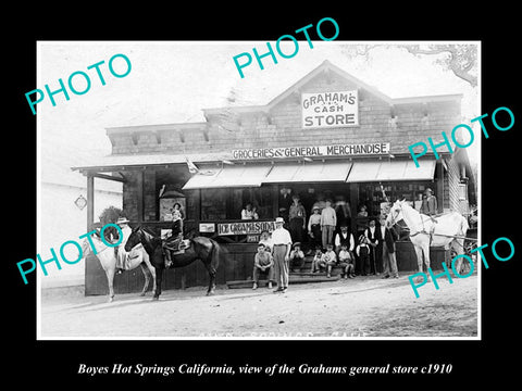 OLD LARGE HISTORIC PHOTO OF BOYES HOT SPRINGS CALIFORNIA, THE GENERAL STORE 1910