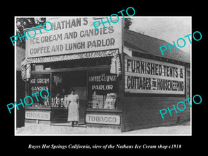 OLD LARGE HISTORIC PHOTO OF BOYES HOT SPRINGS CALIFORNIA, ICE CREAM STORE c1910