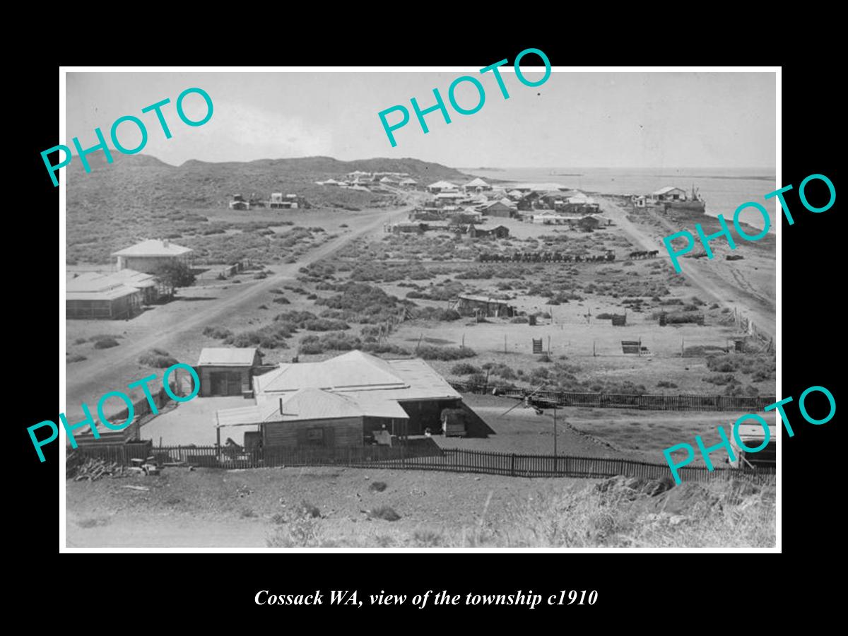 OLD LARGE HISTORIC PHOTO OF COSSACK WEST AUSTRALIA, VIEW OF THE TOWN c1910