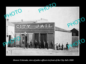 OLD LARGE HISTORIC PHOTO OF DENVER COLORADO, THE POLICE CITY JAIL c1880