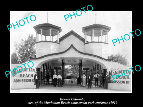 OLD LARGE HISTORIC PHOTO OF DENVER COLORADO, MANHATTAN BEACH AMUSEMENT PARK 1910