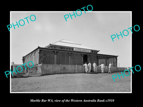 OLD LARGE HISTORIC PHOTO OF MARBLE BAR WA, THE WESTERN AUSTRALIA BANK c1910