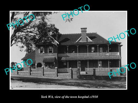 OLD LARGE HISTORIC PHOTO OF YORK WESTERN AUSTRALIA, THE TOWN HOSPITAL c1910