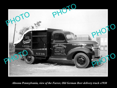 OLD LARGE HISTORIC PHOTO OF ALTOONA PENNSYLVANIA, OLD GERMAN BEER TRUCK c1930 2