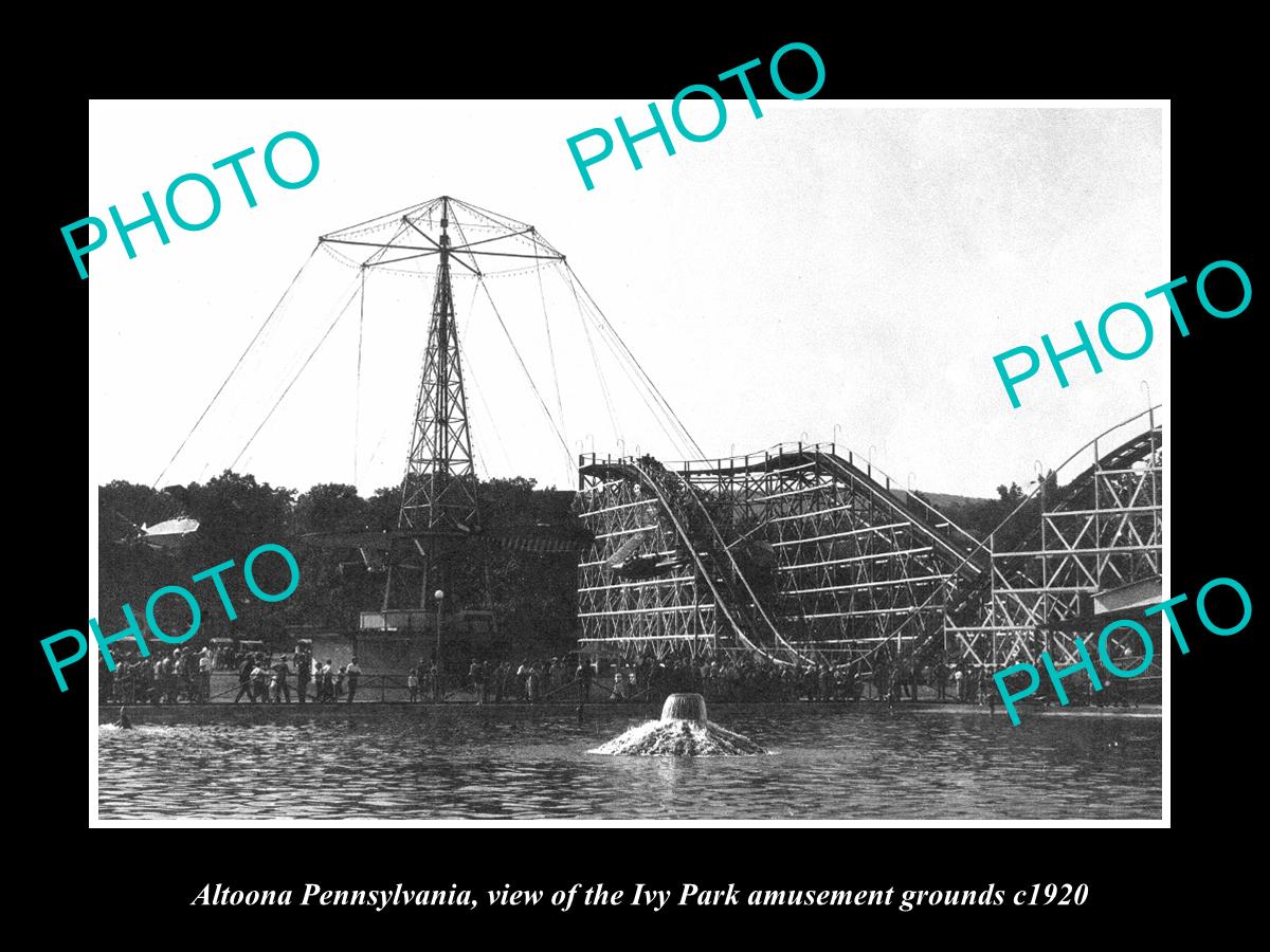 OLD LARGE HISTORIC PHOTO OF ALTOONA PENNSYLVANIA, THE IVY PARK FAIR GROUND c1920