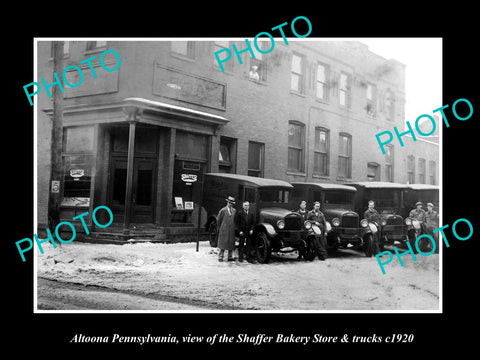 OLD LARGE HISTORIC PHOTO OF ALTOONA PENNSYLVANIA, THE SHAFFER BAKERY STORE c1920