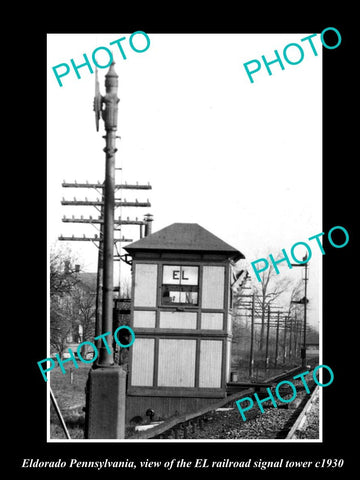 OLD LARGE HISTORIC PHOTO OF EL DORADO PENNSYLVANIA, THE EL RAILROAD TOWER c1930