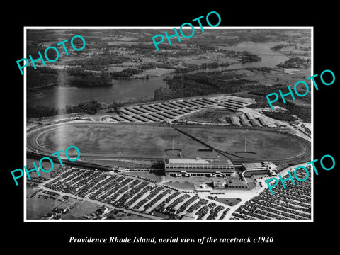 OLD HISTORIC PHOTO OF PROVIDENCE RHODE ISLAND, AERIAL VIEW OF RACETRACK c1940