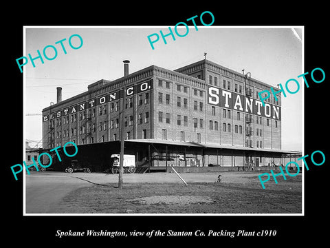 OLD LARGE HISTORIC PHOTO OF SPOKANE WASHINGTON, THE STANTON PACKING Co c1910