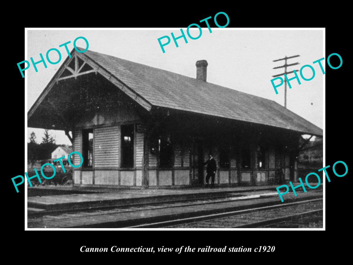 OLD LARGE HISTORIC PHOTO OF CANNON CONNECTICUT, THE RAILROAD STATION c1920