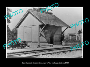 OLD LARGE HISTORIC PHOTO OF EAST SUMMITT CONNECTICUT RAILROAD STATION c1920