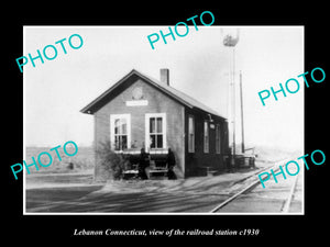 OLD LARGE HISTORIC PHOTO OF LEBANON CONNECTICUT, THE RAILROAD STATION c1930