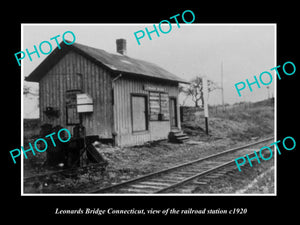 OLD LARGE HISTORIC PHOTO OF LEONARDS BRIDGE CONNECTICUT RAILROAD STATION c1920 1