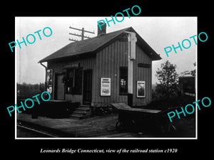 OLD LARGE HISTORIC PHOTO OF LEONARDS BRIDGE CONNECTICUT RAILROAD STATION c1920 2